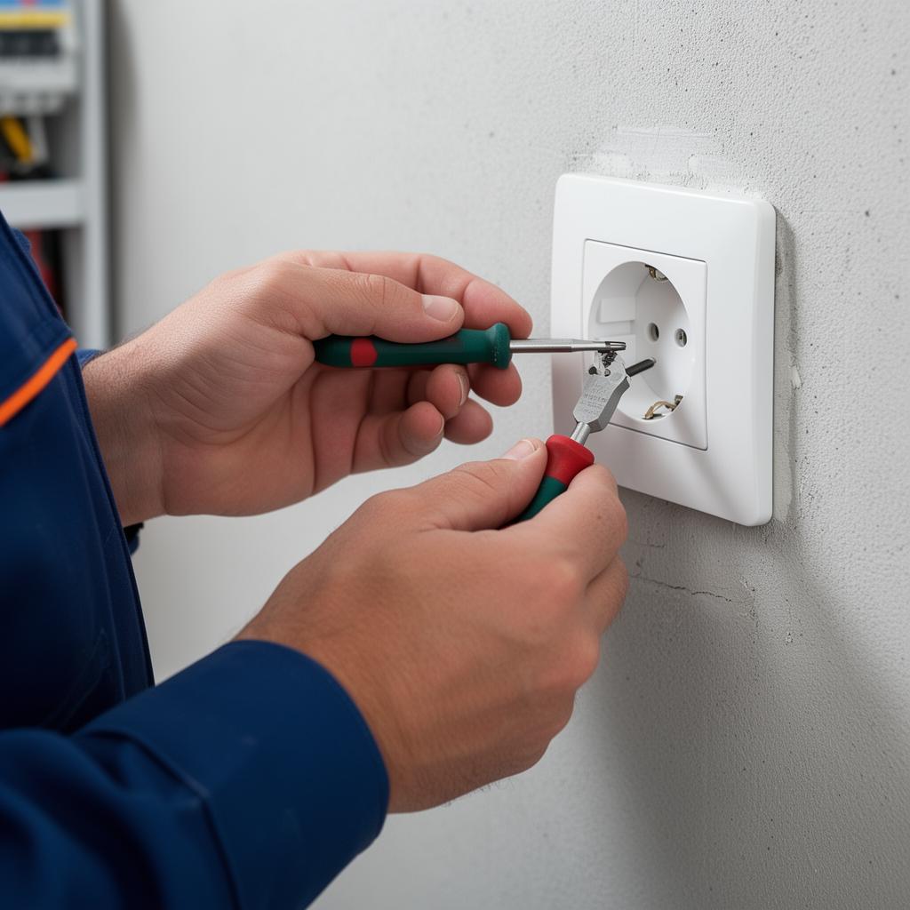 Emergency electrician at work